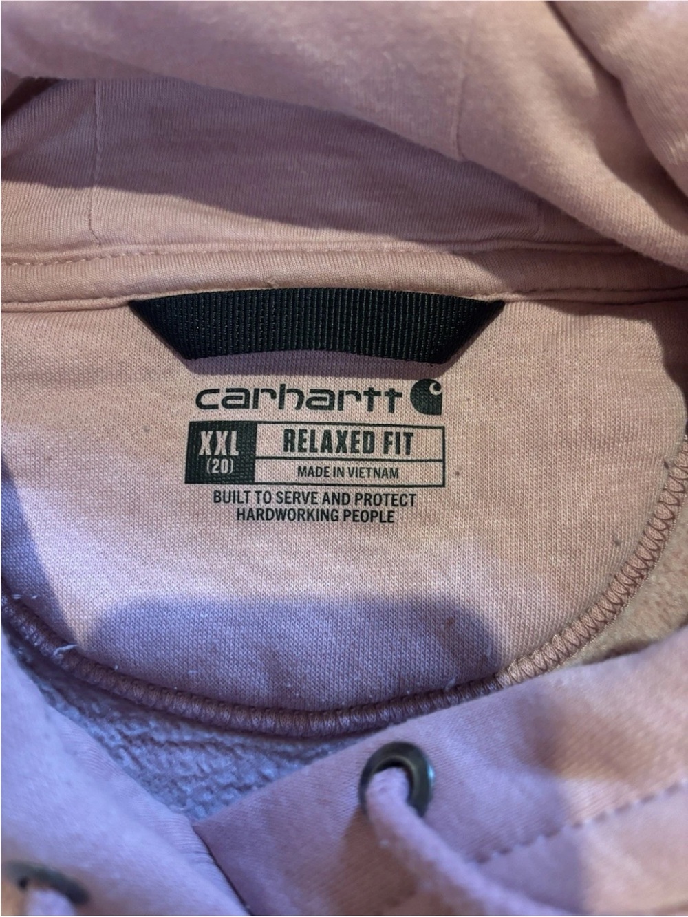 Carhartt Pink Hoodie Womens XXL 20 Relaxed Fit Logo Sleeve - Picture 5 of 8